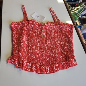 💕NWT ROXY red Tube Top Removable Straps Large